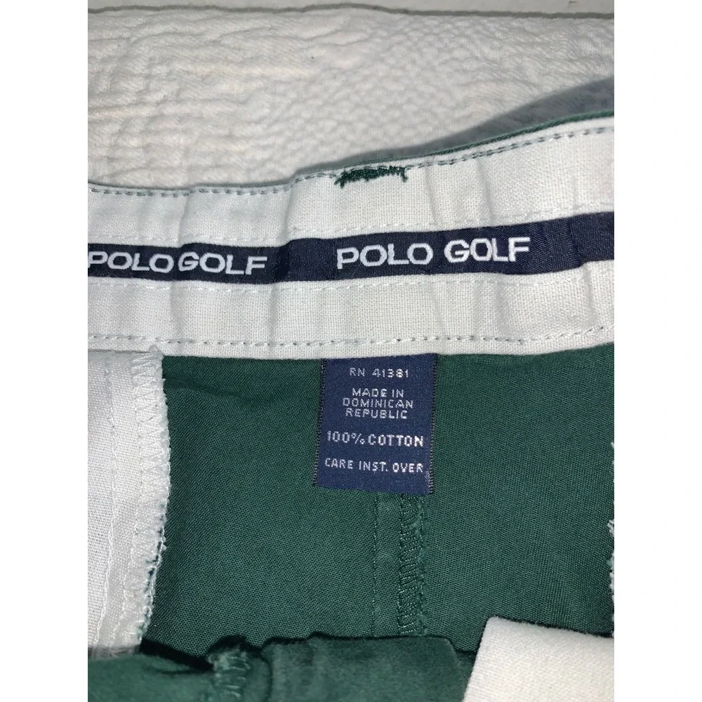 Polo Golf Ralph Lauren Mens 30x29 Vintage Pleated Chino Pants Green Cotton